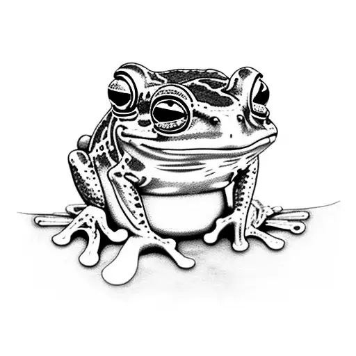 Kaeru Japanese Frog Relaxing On A Leaf