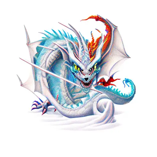 A Fierce Dragon Emerging From A Pixelated Video Game Screen