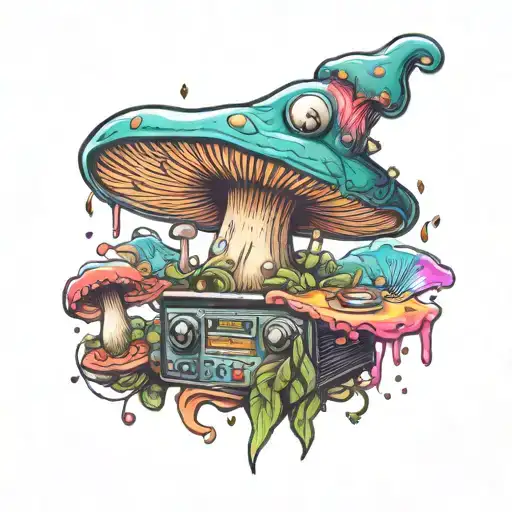 Breast Man Mushroom Psychedelic Dj