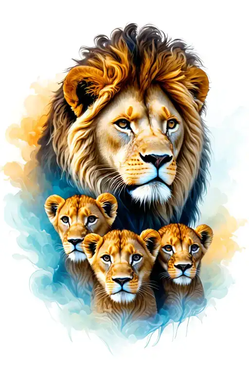 Lion And Cubs