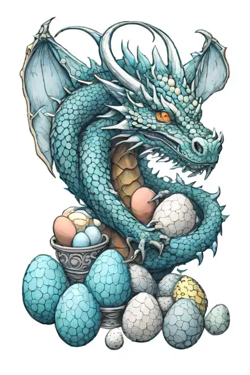 Dragon Protecting Eggs