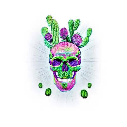 Skull With Cactuses