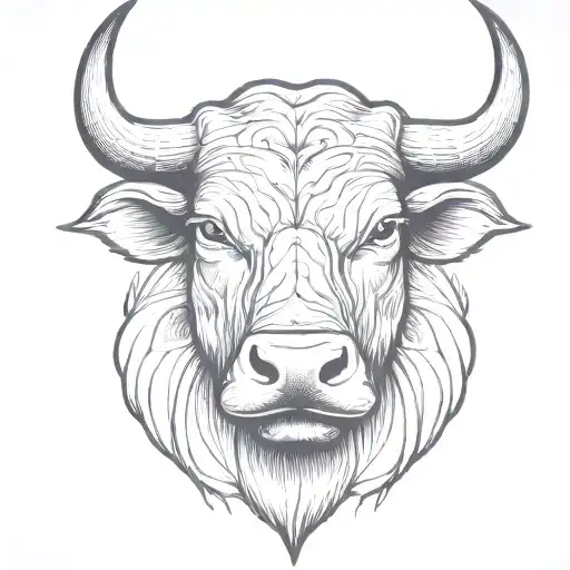 Bull Head With Roses