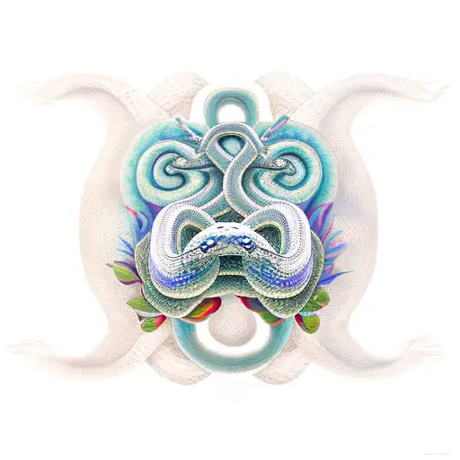 Snake Flowers And Moon