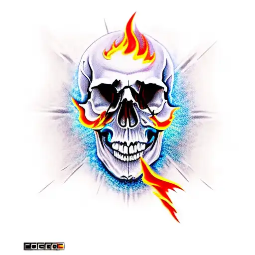 Skull With Fire In The Eyes