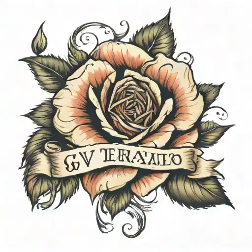 Rose Tattoo With The Letters Sgv