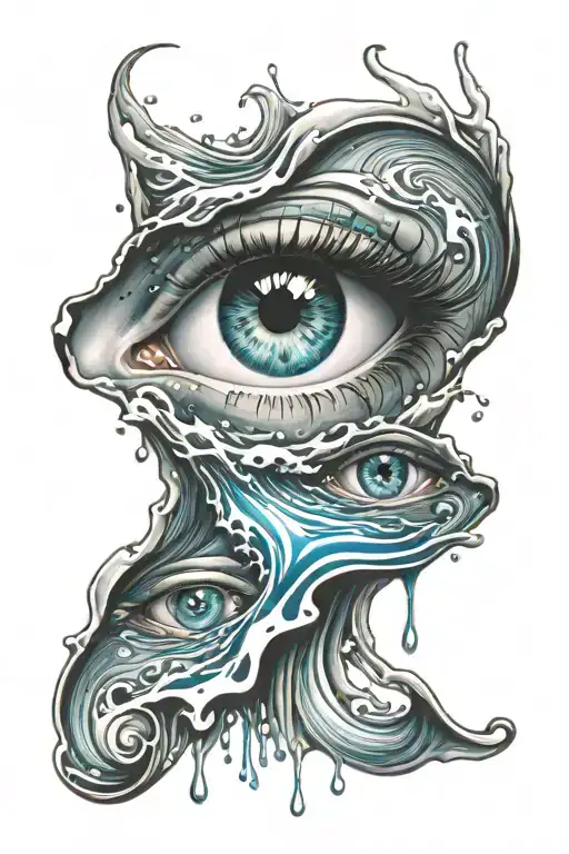 Water And Eyes Surrounded