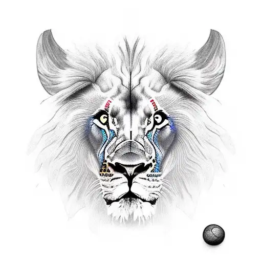 Lion Eyes With Mouse On Arm