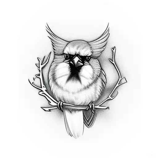 Cardinal On A Branch