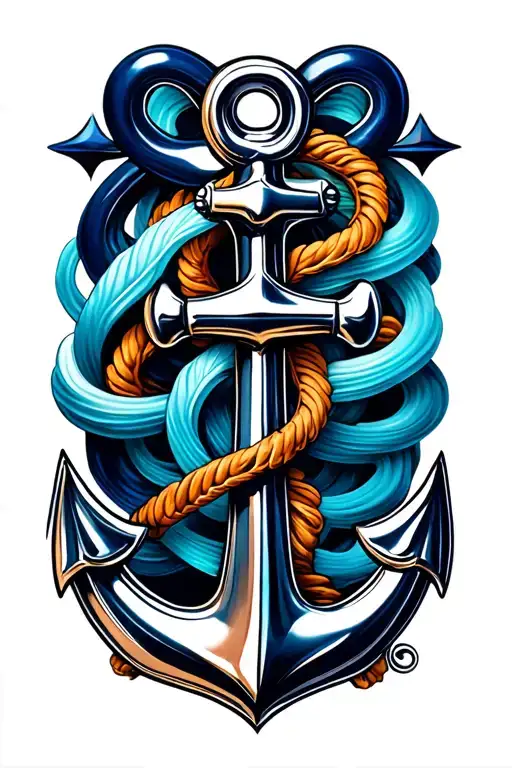 Navy Anchor Intertwined