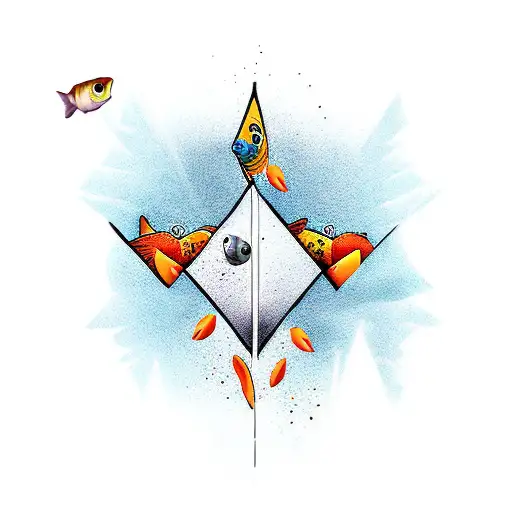 Arrow With Goldfish And Word Believe