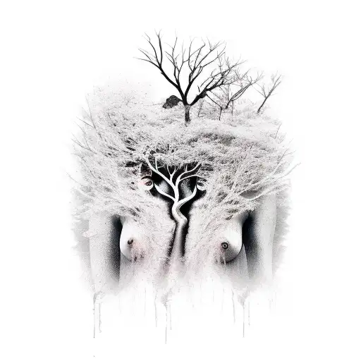 Old Tree Woman Body Calm