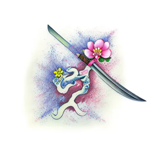 Katana With Cherry Blossom