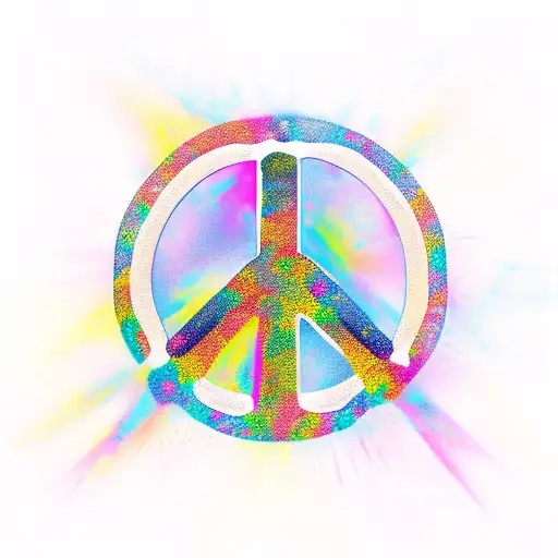 Colorful Peace Sign With Black Outline
