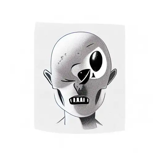 Sad Black Figure That Symbolize Depresson And Anxiety With Not Visual Characteristics