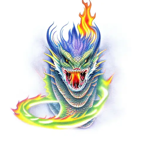 Dragon Breathing Out Flames