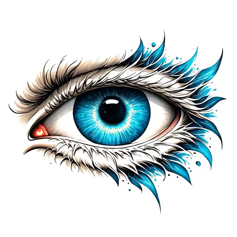 Men Evil Eye Chest Tattoo On Left Side