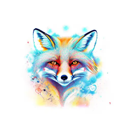 Myhical Animal Red Fox With Nine Tails