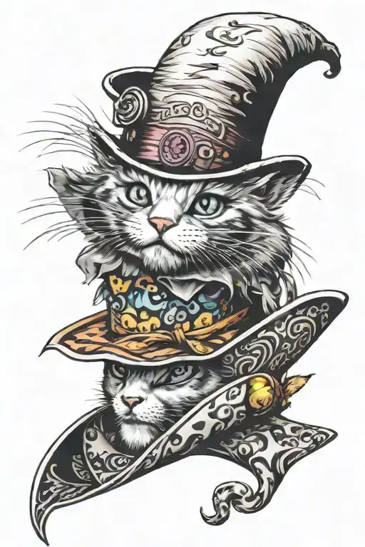 White Rabbit Cheshire Cat Mad Hatter Hat