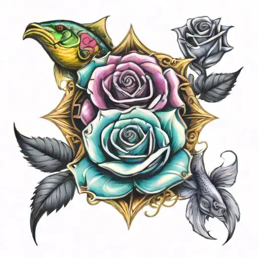 Rose And Pisces Sign