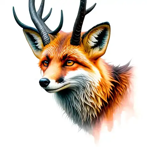 A Fox With The Horns Of A Deer