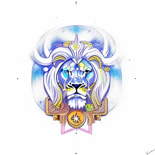 Illustration Of A Taurus With Zodiac Symbols Lion Libra And Cancer Around It