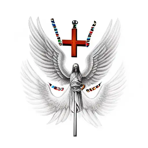 Christian Cross With Wings