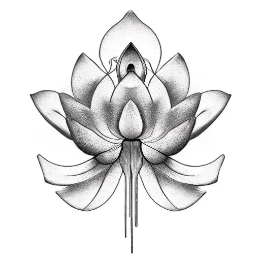 A Realistic Depiction Of A Lotus Flower Growing From A Human Brain