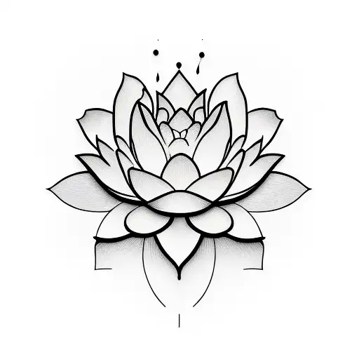 A Realistic Depiction Of A Colorful Lotus Flower With Word Psyhke