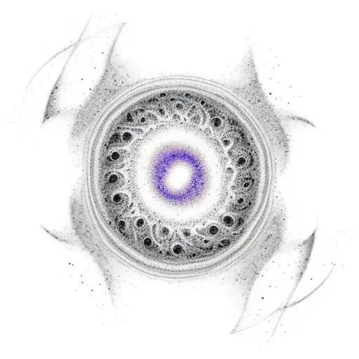 A Dotwork Tattoo Of A Spiral Galaxy Formed By Mathematical Equations