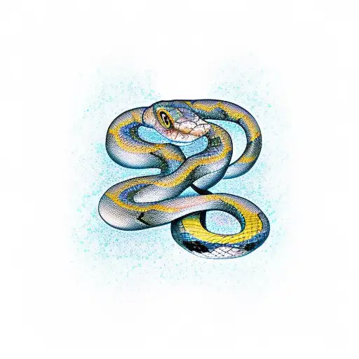 Snake Blending Into Tree Of Life