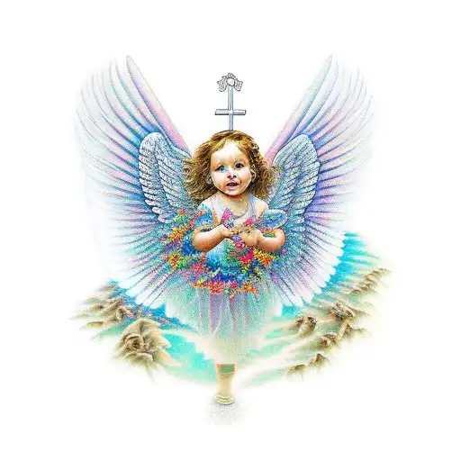 My Moms Names Crystal With A Guardian Angel With Two Kids