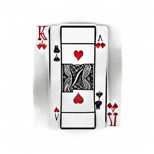Sketch-style King Of Hearts With A Deck Of Cards As Background