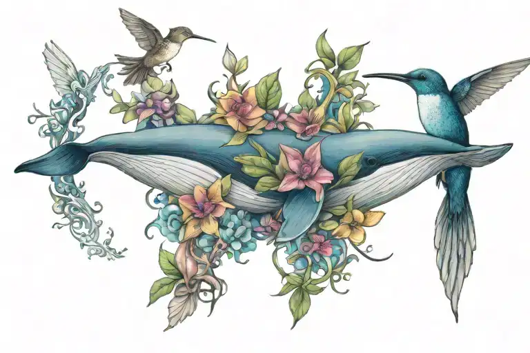 Whale Hummingbird Surrounded