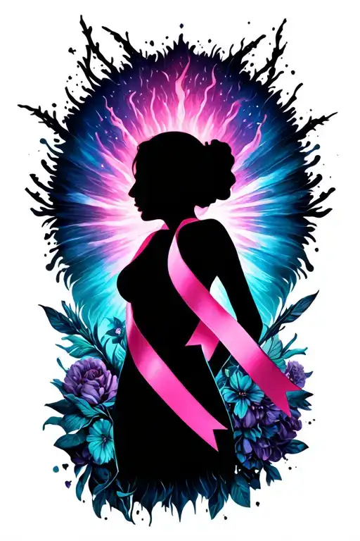 Breast Cancer Survivor Silhouette Emerging