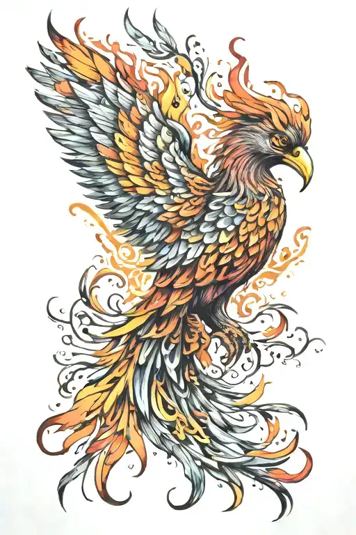 Phoenix With Flames Wrapped