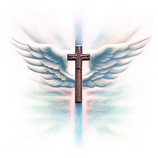 Christian Cross With Wings