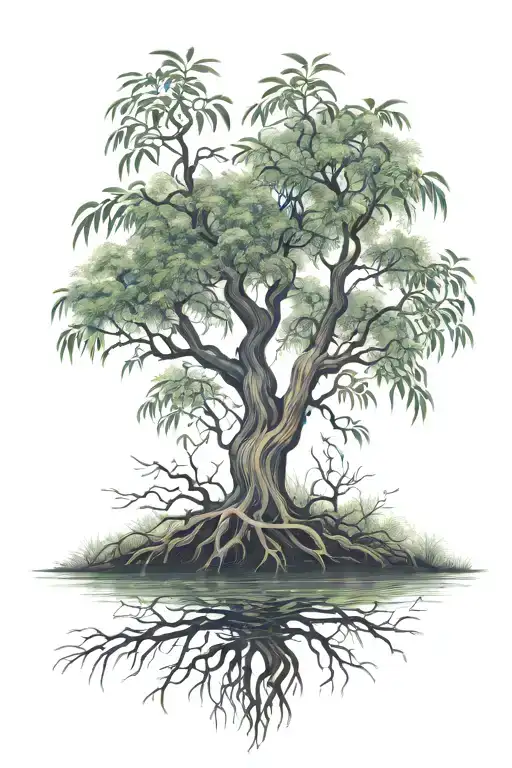 Willow Tree With Roots