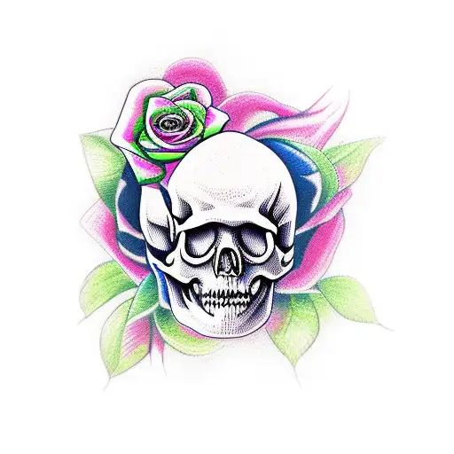 Skull And Rose Butterfly