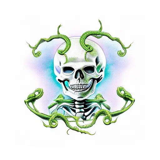 Skeleton With Green Vines