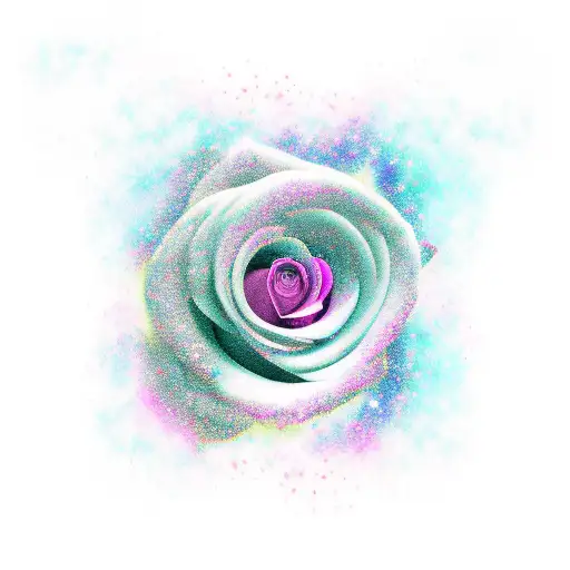 Rose With A Galaxy Background