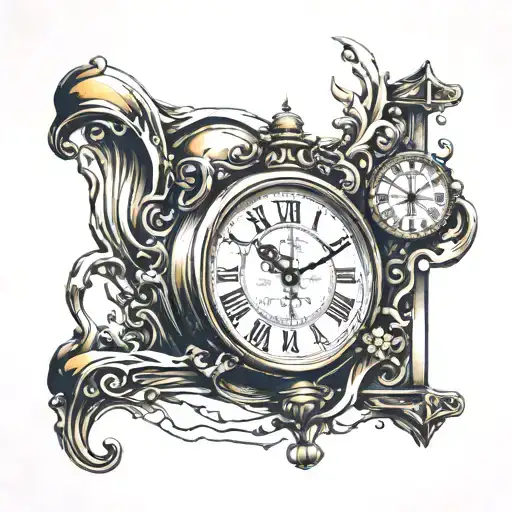 Melting Clock With Roman Numerals Representing Important Dates