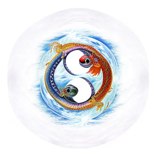 Fire And Water Dragons Yin Yang