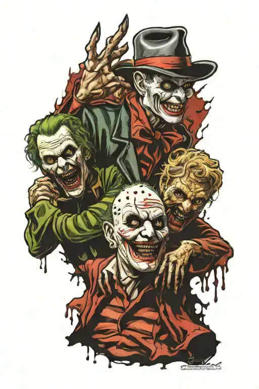 Half Joker And Freddy Krueger Slaughtering A Victim