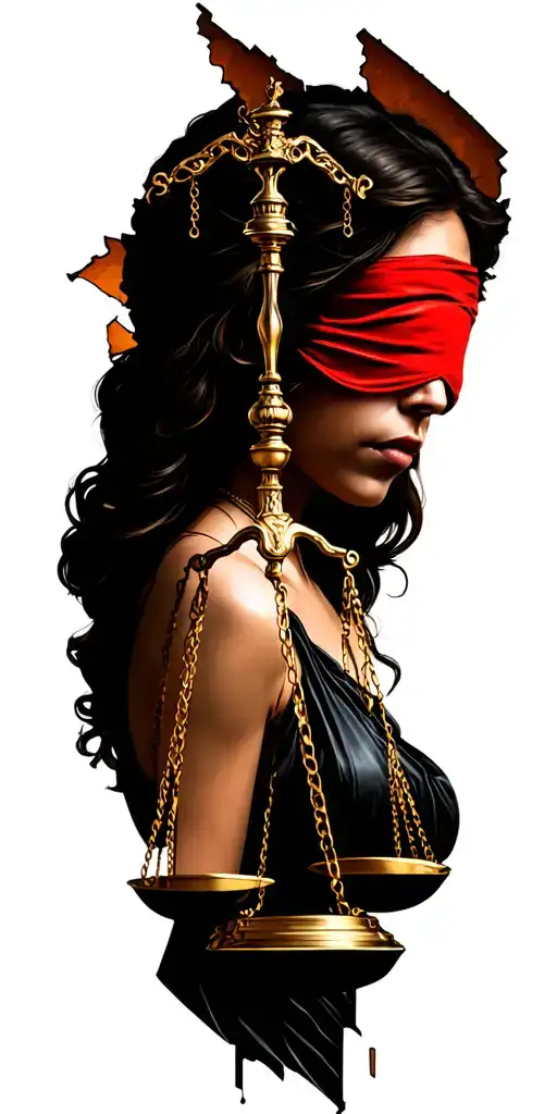 Lady Justice Scales Blindfold Broken World