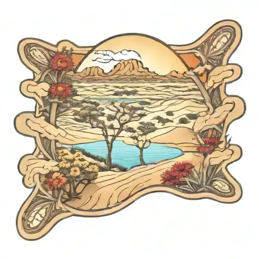 Dunes Indian Blanket Flowers Live Oak Trees