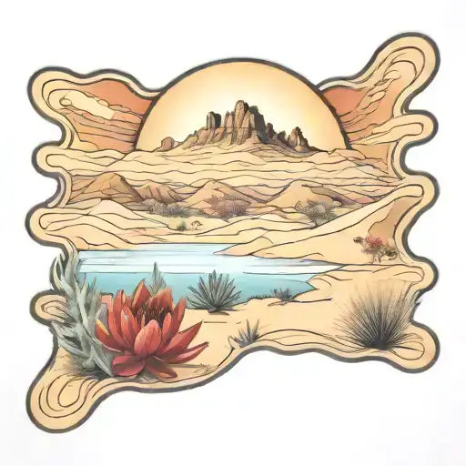 Dunes Indian Blanket Flowers Palms Agave