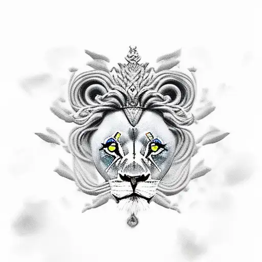 Tiny Lion On A Giant Throne