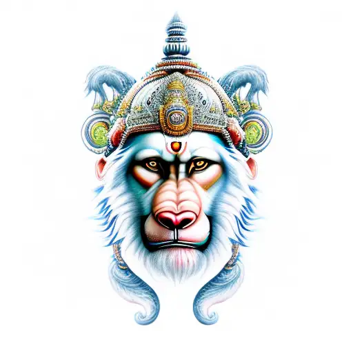 Hanuman And Wolf Fusion