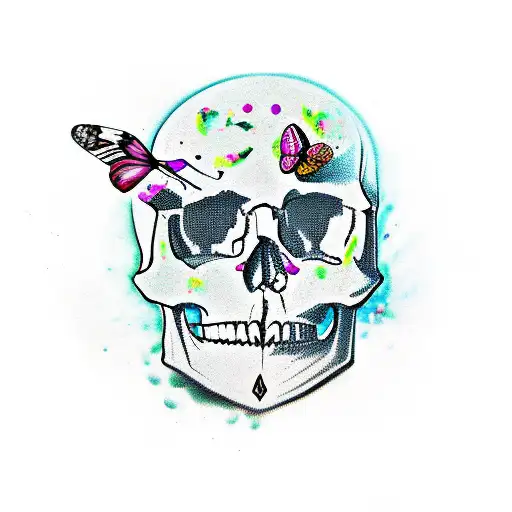 Skull And Butterfly